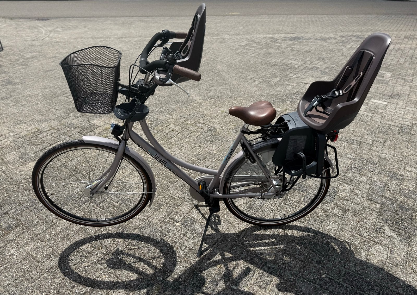 Aldo moederfiets met 7 versnellingen en 2 kinderzitjes zgan, Fietsen en Brommers, 2 zitjes, Ophalen, Overige merken, Mandje