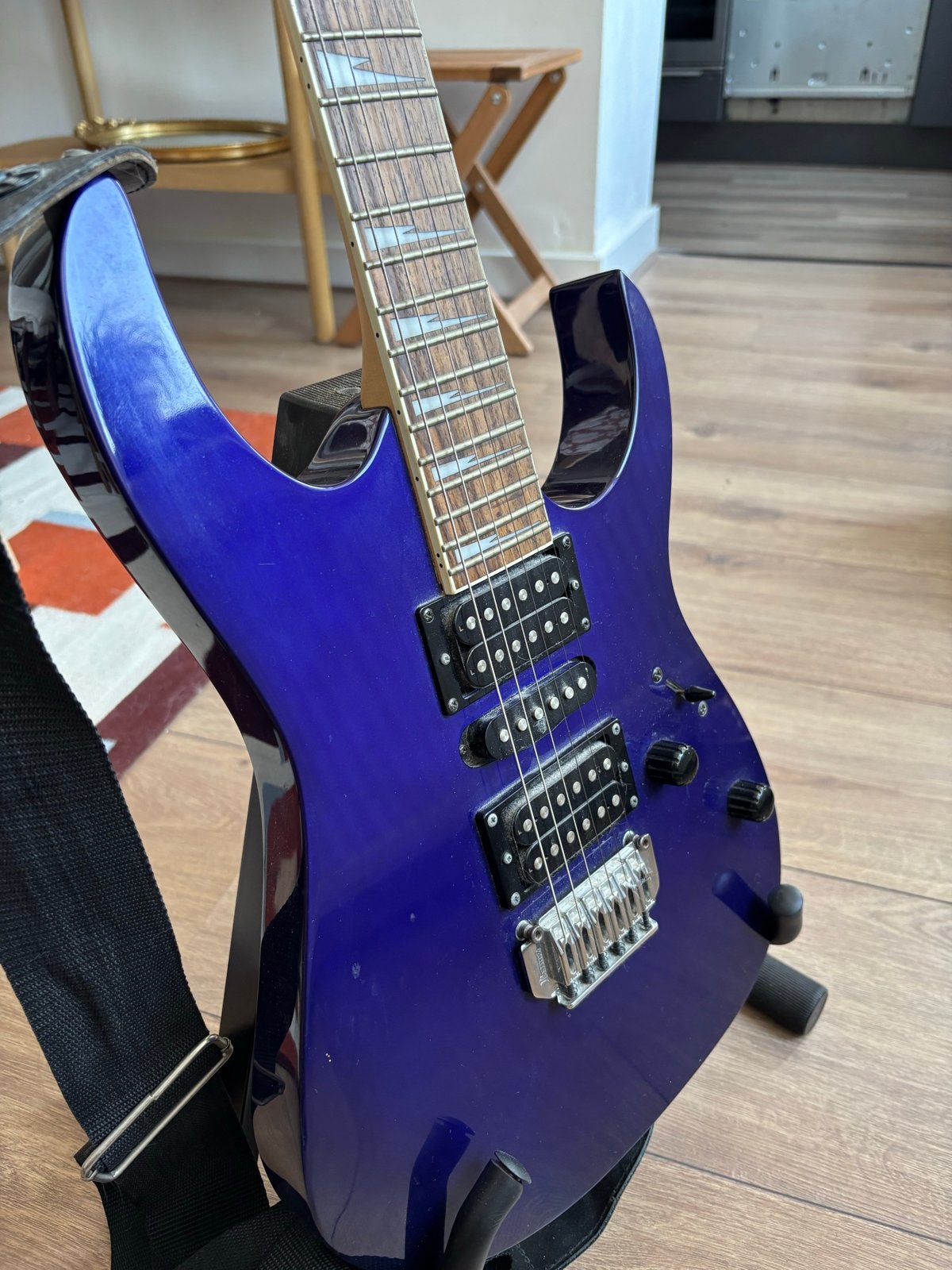 Ibanez GRG170DX - Paars, incl. band en standaard, Ophalen, Gebruikt, Solid body, Ibanez