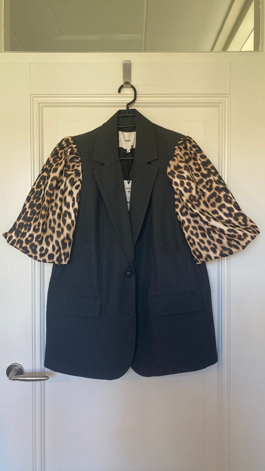 Colbert/blazer/Jasje antraciet met panter pofmouw, Shoeby, Meerkleurig, Maat 42/44 (L), Nieuw, Ophalen of Verzenden