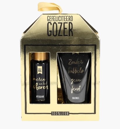 mannen douchegel en aftershave kadopakketje van 100%leuk, Ophalen of Verzenden, Nieuw, Bad & Douche