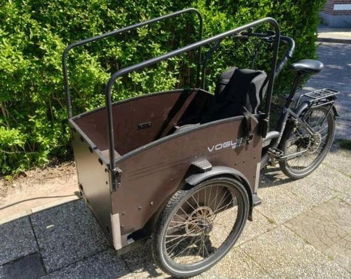 Bakfiets Vogue Journey electrisch. Regenhoes en babyschaal, Fietsen en Brommers, Fietsen | Bakfietsen, Ophalen of Verzenden, Gebruikt