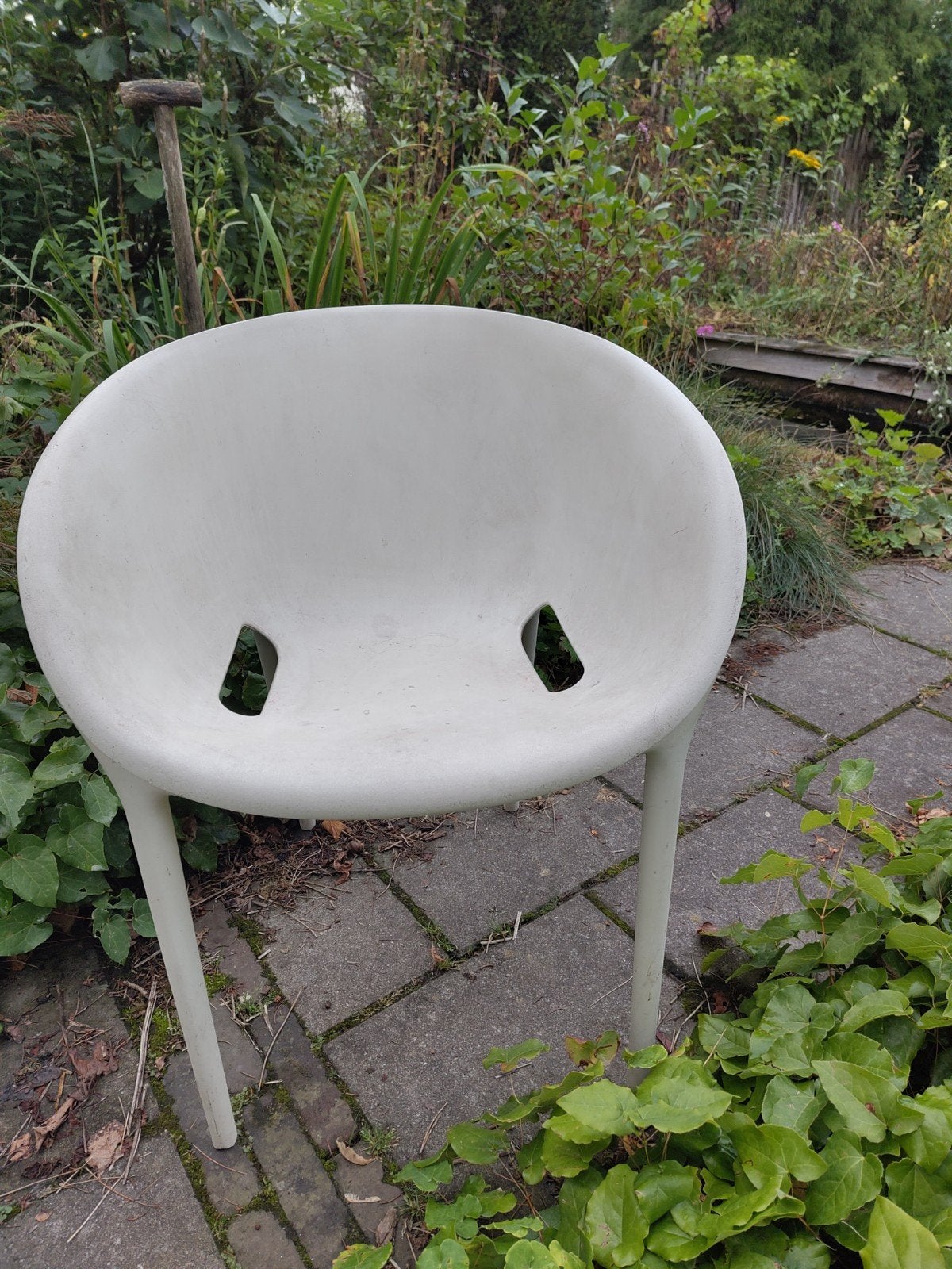 starck soft egg twee stoelen voor tuin of terras, Ophalen, Gebruikt, Kunststof, Stapelbaar