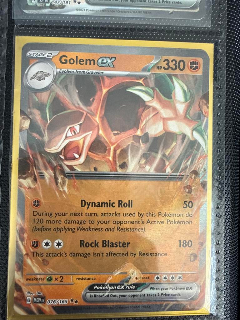 Pokémon Golem ex kaart 076/165, Ophalen of Verzenden, Gebruikt, Losse kaart, Foil