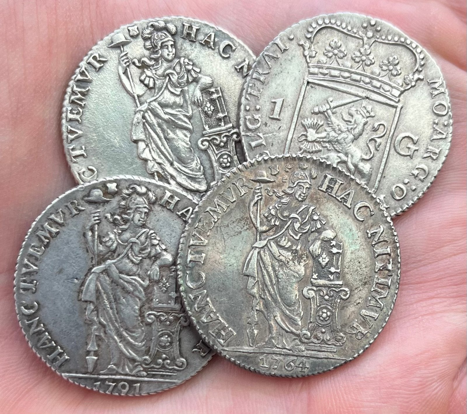 Kavel van 4 Guldens Utrecht in zeer hoge conditie!, 1 gulden, Vóór koninkrijk, Setje, Zilver