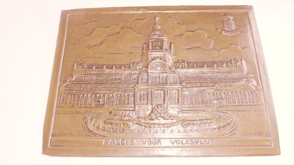 Paleis voor Volksvlijt, koperen plaat, antiek, Ophalen of Verzenden, Koper
