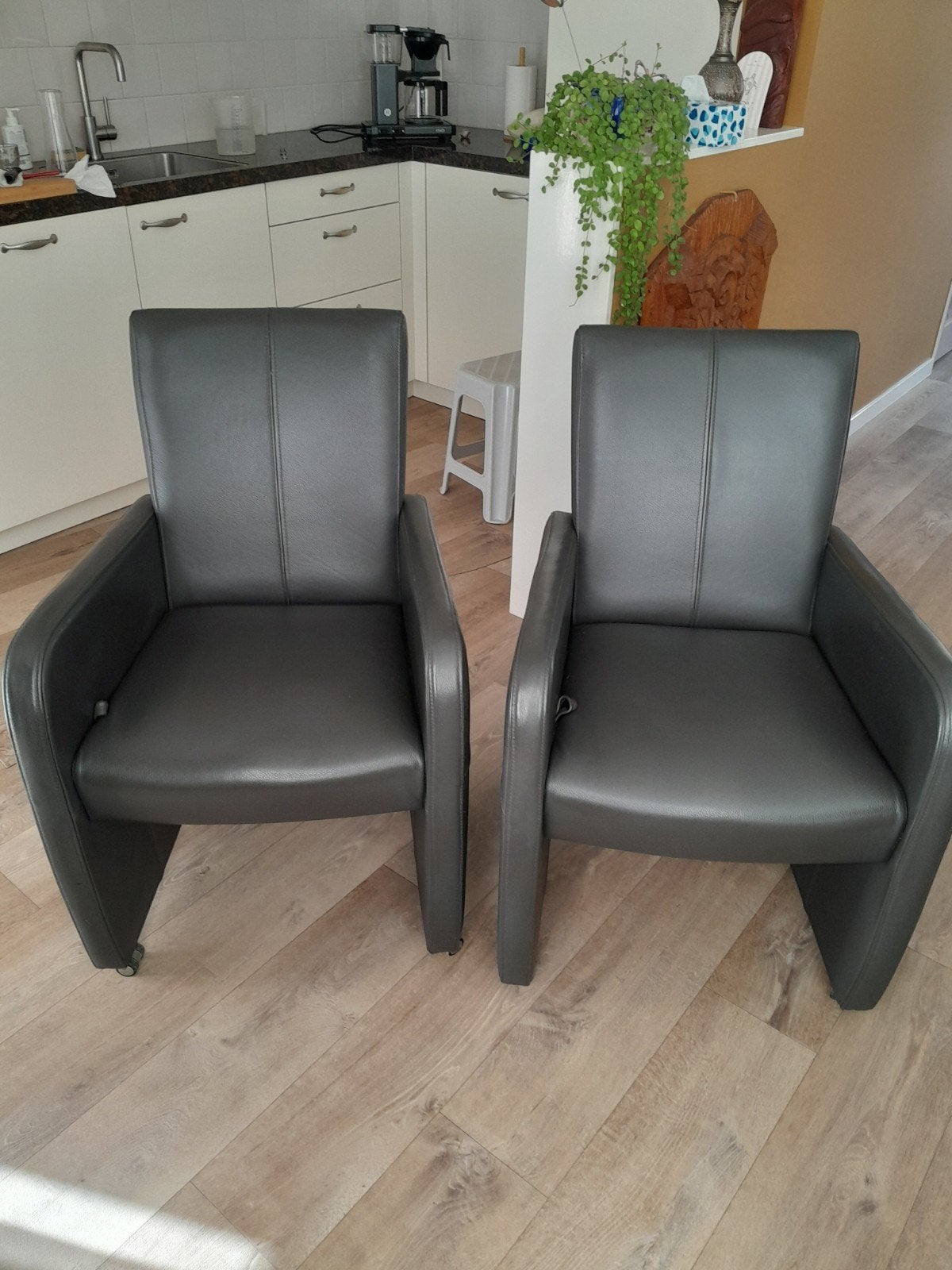 eetkamer stoelen 6, Ophalen, Kunststof, Zo goed als nieuw, Grijs