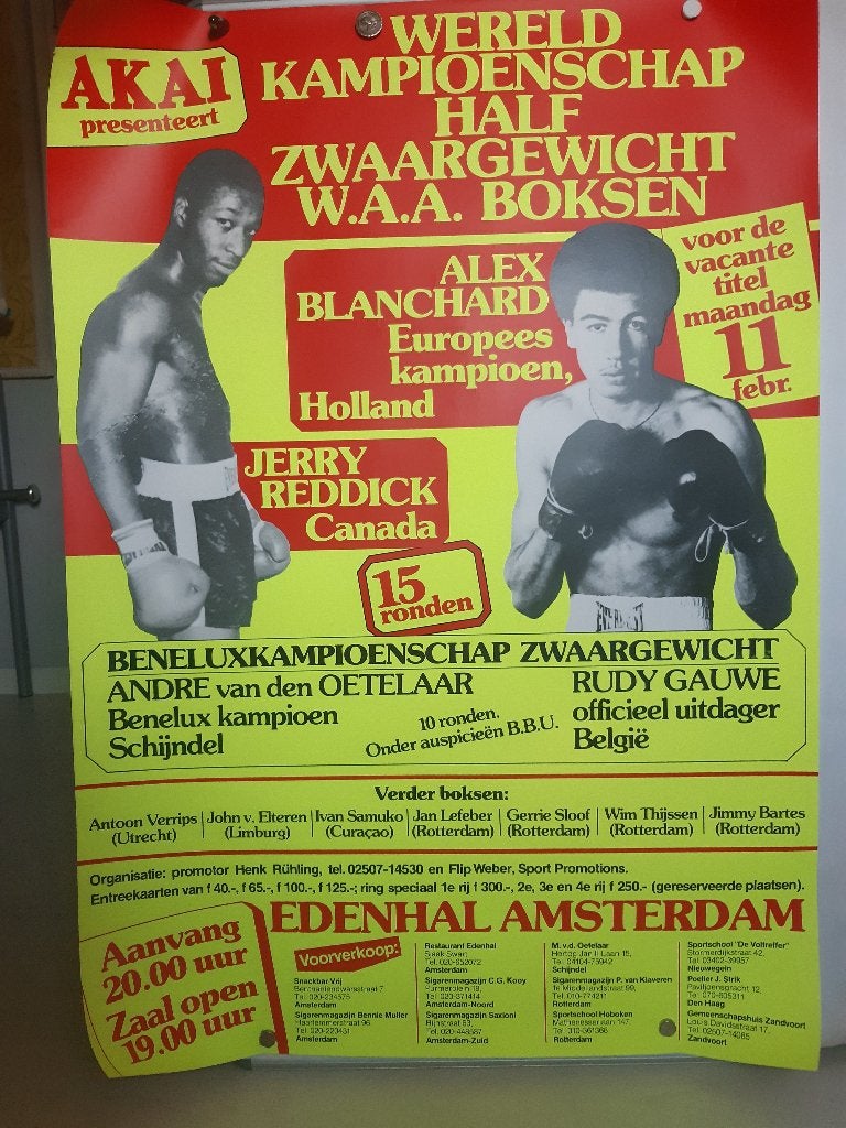 Originele poster Zwaargewicht Boxing Edenhal Amsterdam, Verzamelen, Rechthoekig Staand, Ophalen of Verzenden, Zo goed als nieuw