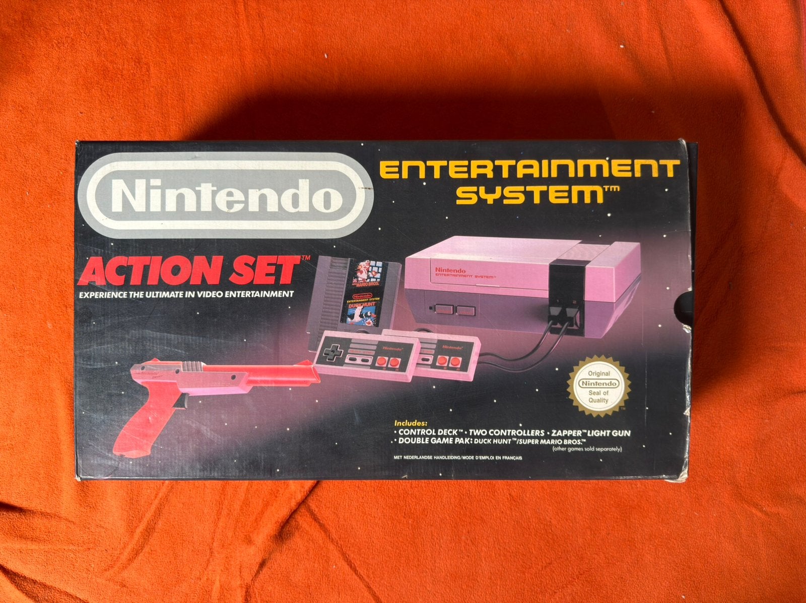Nintendo NES Action Set inclusief games, Spelcomputers en Games, Spelcomputers | Nintendo NES, Ophalen, Gebruikt, Met 1 controller