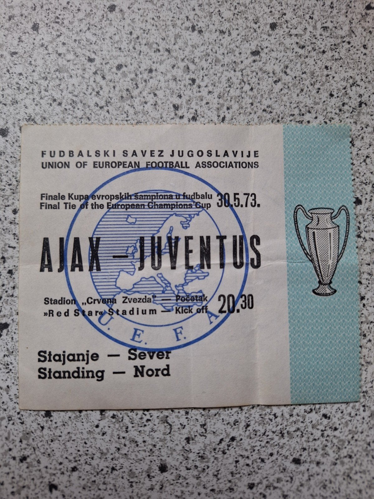 ticket Ajax - Juventus 1973, Verzamelen, Ophalen of Verzenden, Gebruikt, Ajax, Overige typen