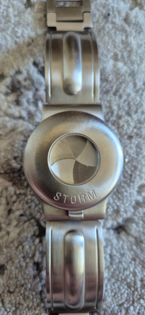 Zeldzame Storm Microcamera dameshorloge., Overige merken, Staal, Staal, Polshorloge