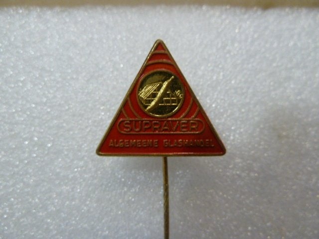 Vintage Speldje SUPRAVER Algemeene Glasmangel, Verzamelen, Ophalen of Verzenden, Gebruikt, Merk, Speldje of Pin