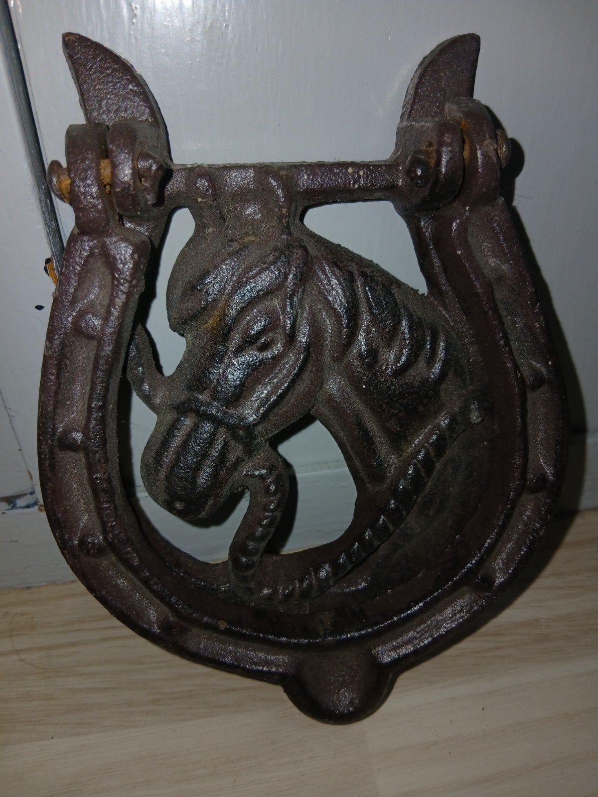 Gietijzeren deurklopper paard, Ophalen of Verzenden