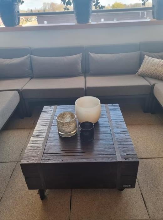tuintafel/loungeset tafel, Ophalen, 50 tot 100 cm, 50 tot 100 cm, Zo goed als nieuw