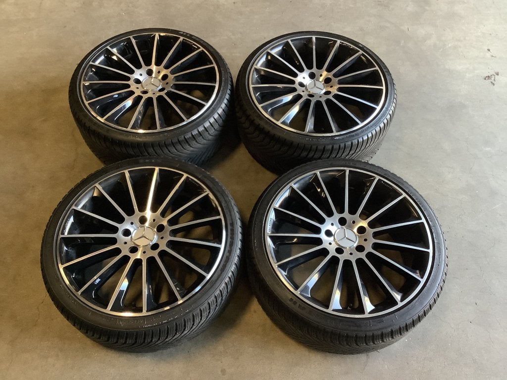 Mercedes 19 inch AMG multispaaks velgen + all season banden, 19 inch, Gebruikt, Info@velgenset.nl, Ophalen of Verzenden