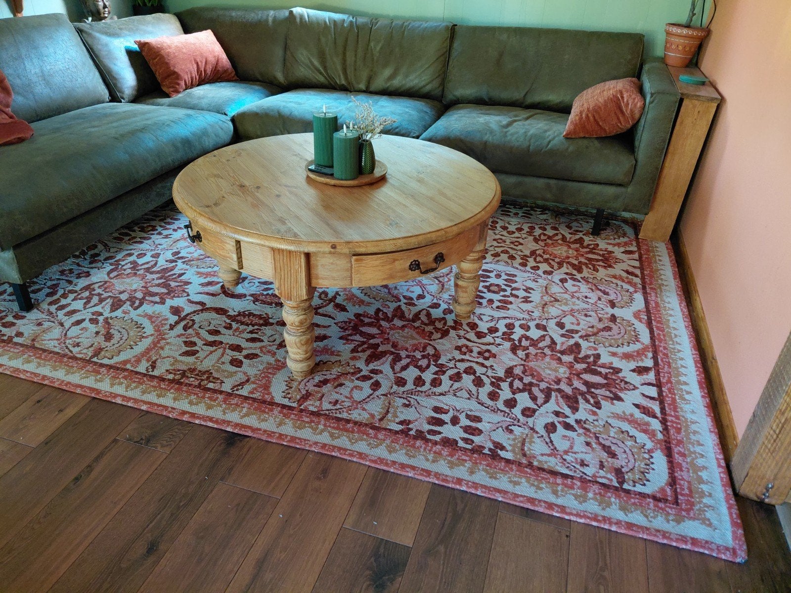 Winnipeg vloerkleed rood/bruin Kwantum, Ophalen, 200 cm of meer, Zo goed als nieuw, Rechthoekig