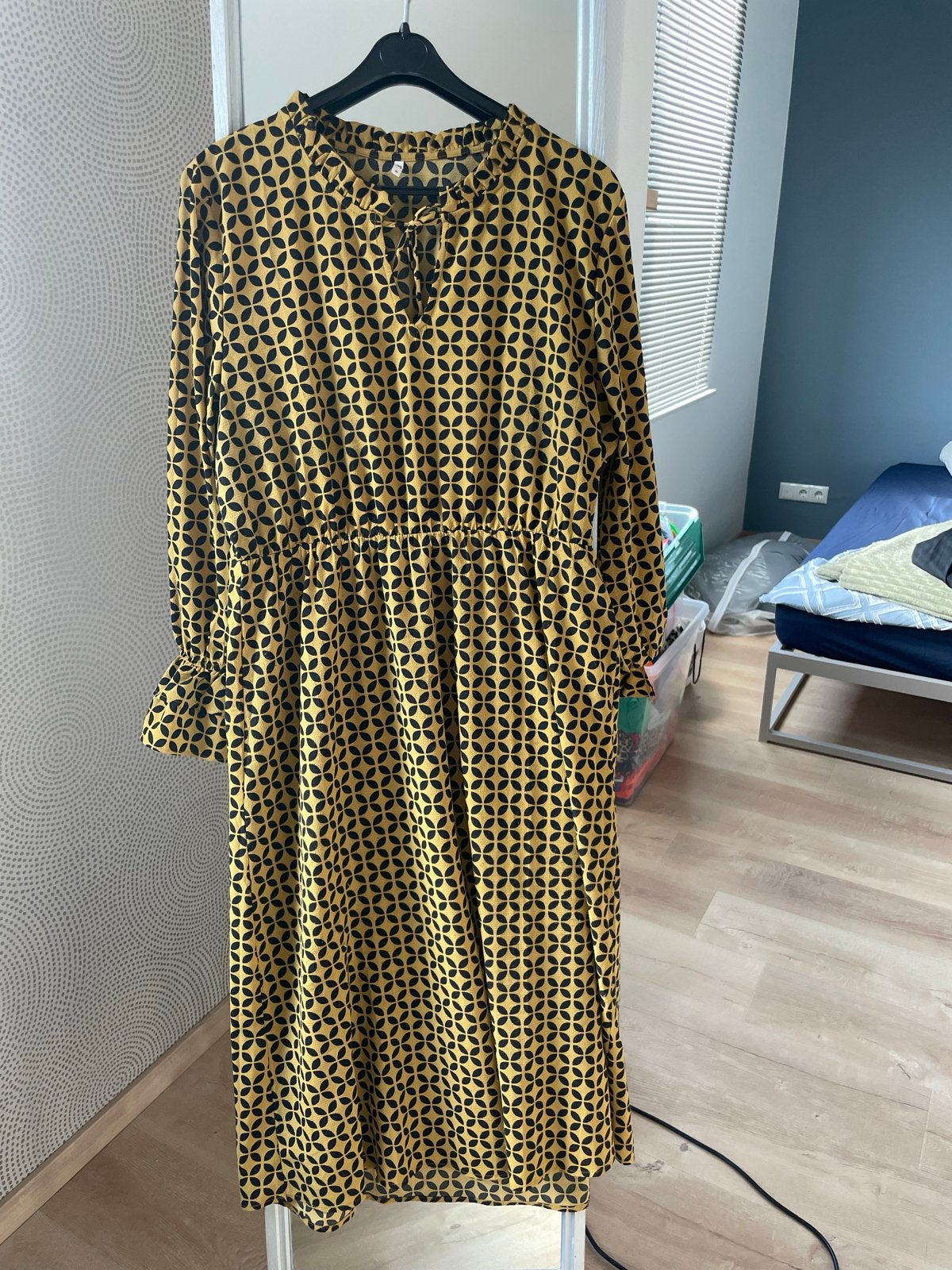 JDY Maxi Jurk met Geometrische Print - Maat XL, Verzenden, Geel, Maat 42/44 (L), Zo goed als nieuw