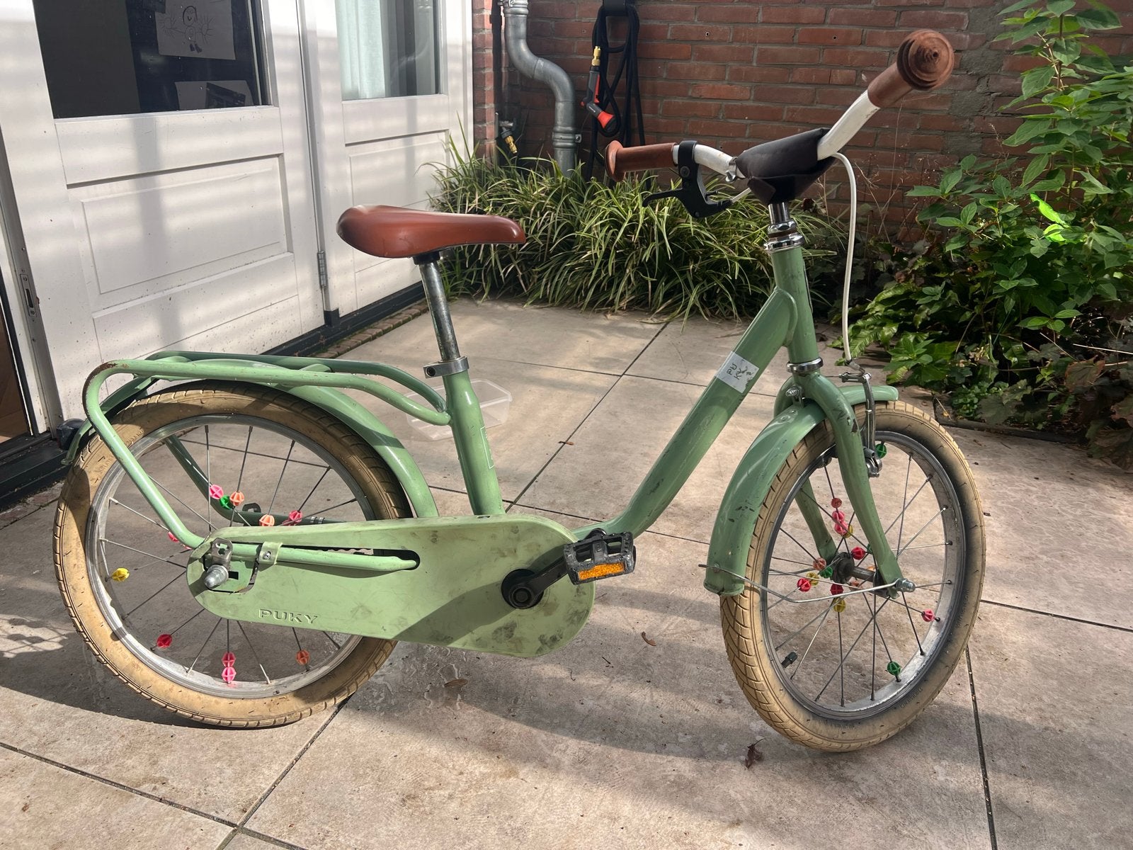 Puky kinderfiets 18 inch - Retro groen, Fietsen en Brommers, Ophalen, Gebruikt, Terugtraprem, 16 tot 20 inch