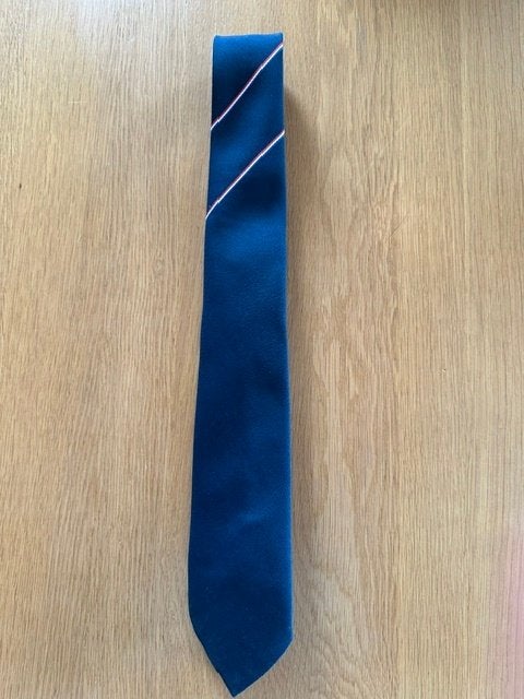 Vintage Friesland stropdas - Blauw met strepen, Blauw, Friesland, Ophalen of Verzenden, Zo goed als nieuw
