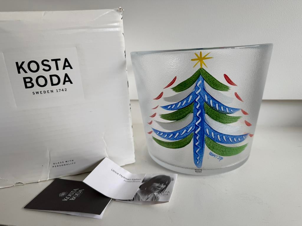 Kosta Boda Christmas Tree pot glas hoog Ulrica Hydman, Ophalen of Verzenden