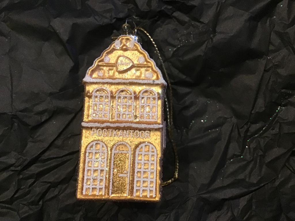 2x Kerstdecoratie Vondels PostNL huisje en Windgong Kerstbal, Diversen, Kerst, Ophalen of Verzenden, Nieuw