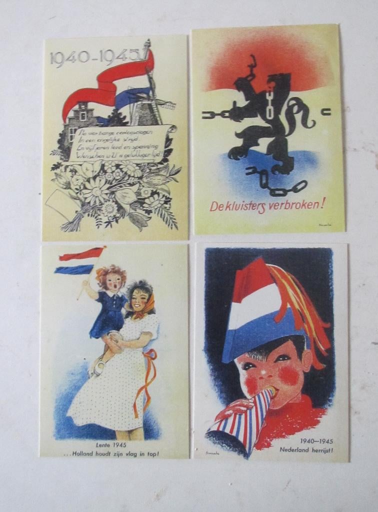 ansichtkaarten Oorlog/ bevrijding, Verzamelen, Ansichtkaarten | Themakaarten, Verzenden, 1940 tot 1960, Ongelopen, Politiek en Historie
