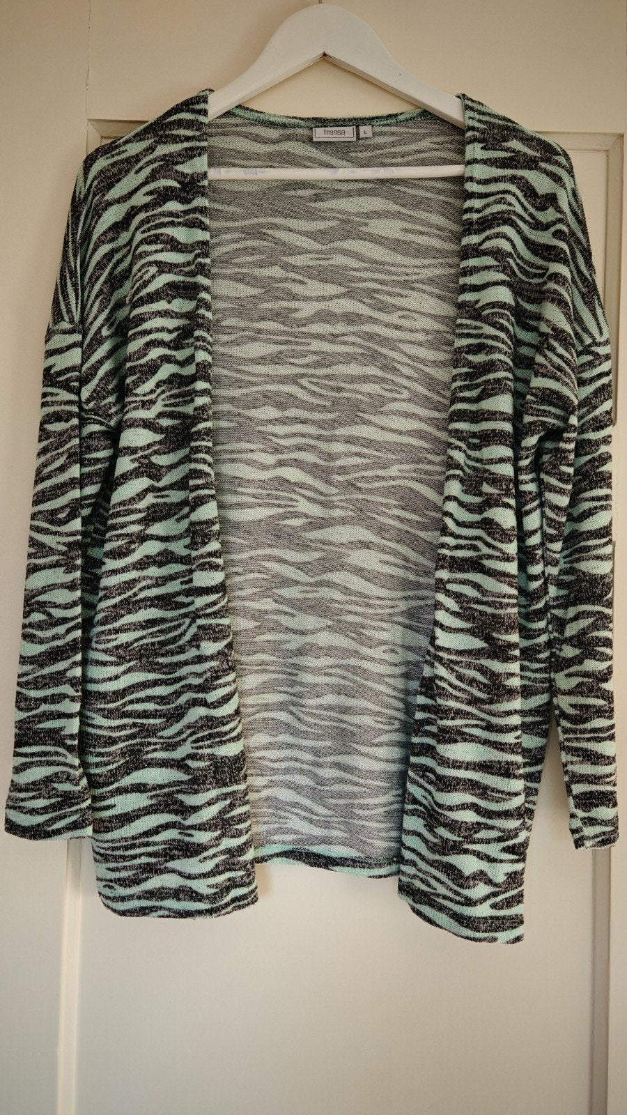 Dierenprint vest, mintgroen/grijszwart van Fransa, maat L, Fransa, Maat 42/44 (L), Ophalen of Verzenden, Gedragen