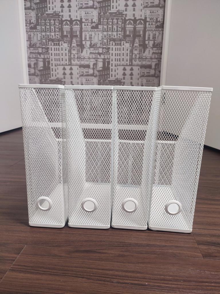 Lektuurbak tijdschrifthouders ikea wit metaal Drönjöns, Ophalen of Verzenden, Gebruikt