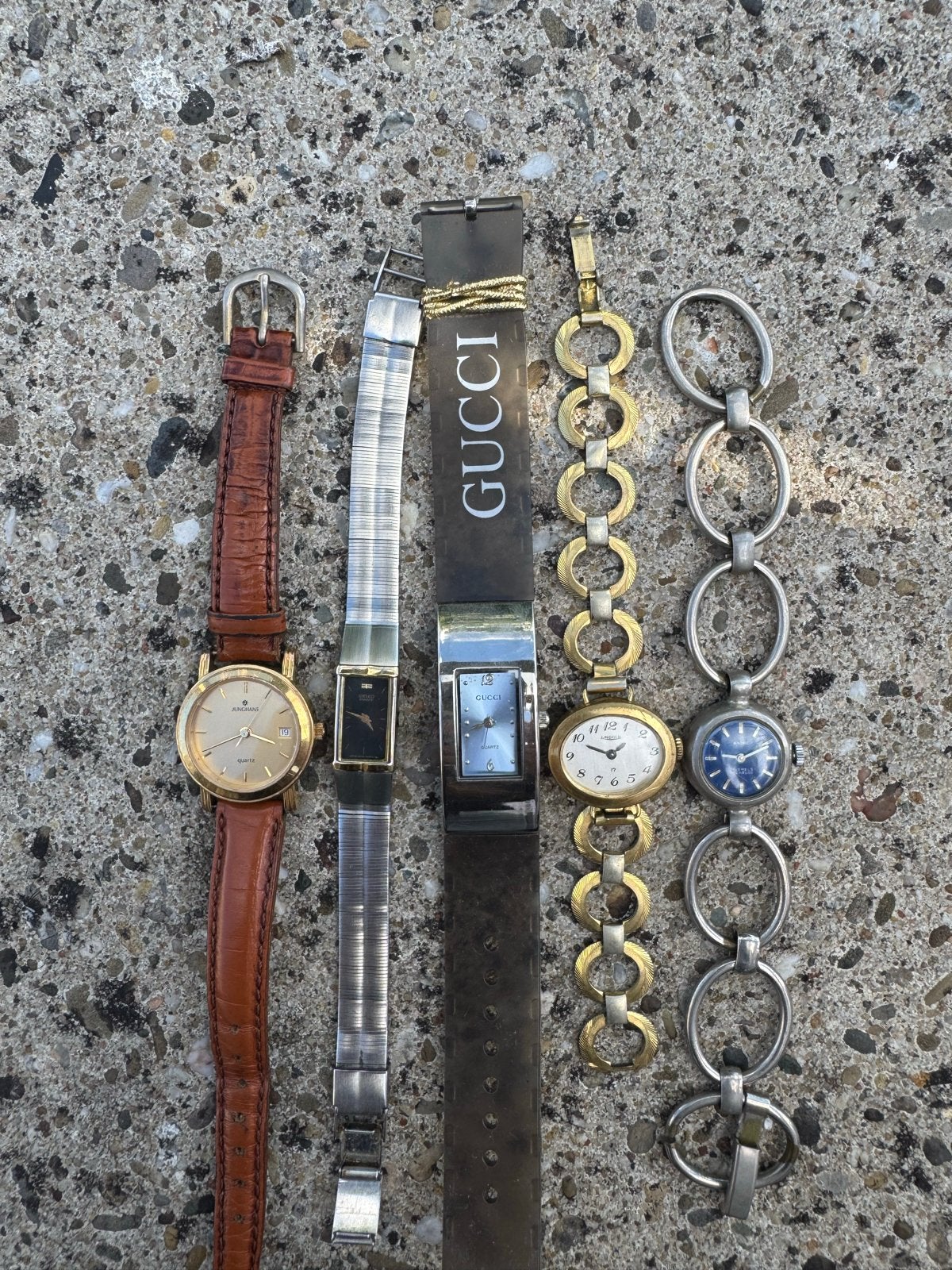 Diverse dameshorloges: Gucci, Seiko, Junghans en meer, Overige merken, Staal, Gebruikt, Polshorloge