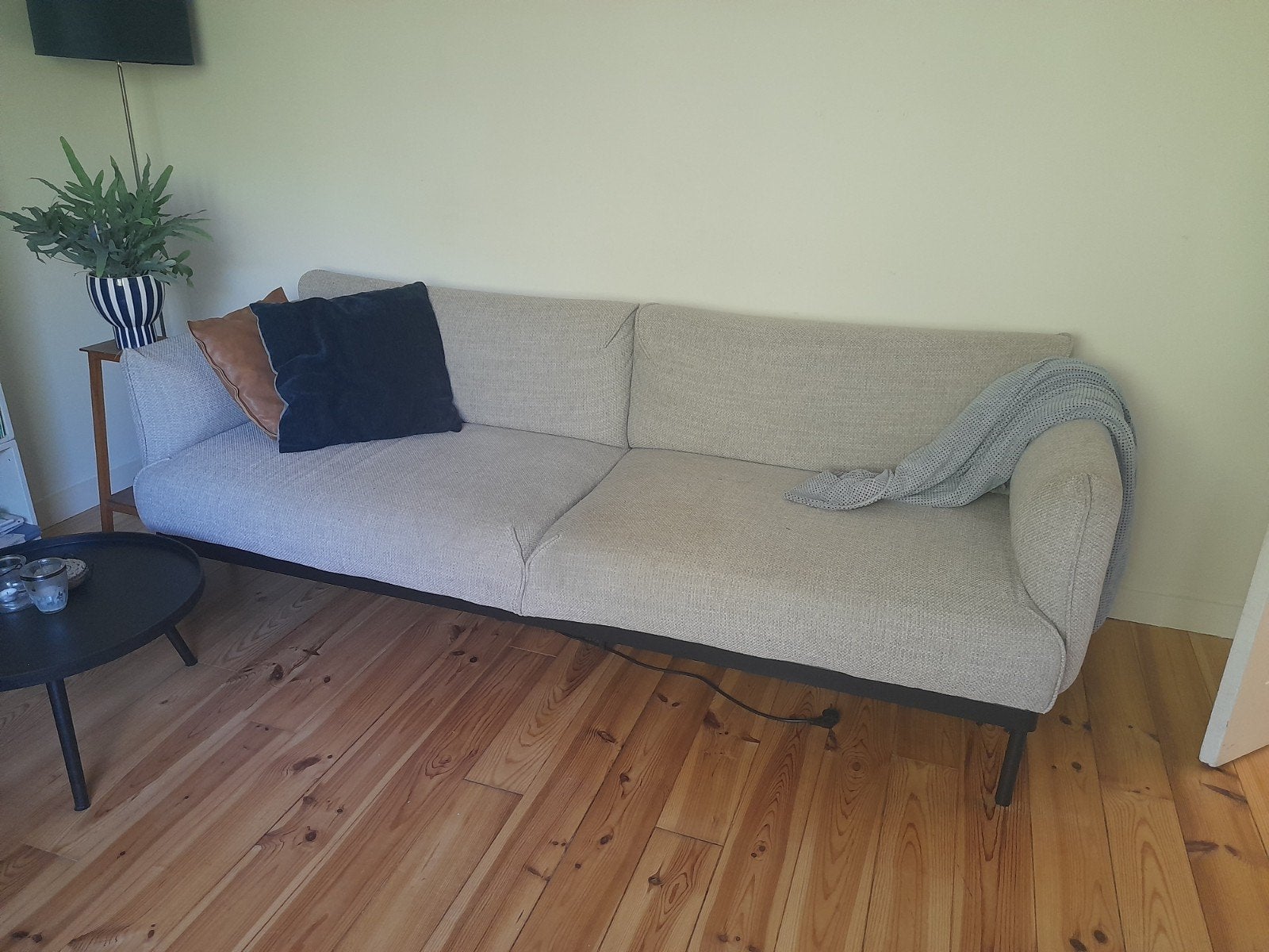 Comfortabele 3-zitsbank -applaryd Ikea - Lichtgrijs stof, Ophalen, Gebruikt, Driepersoons, 75 tot 100 cm