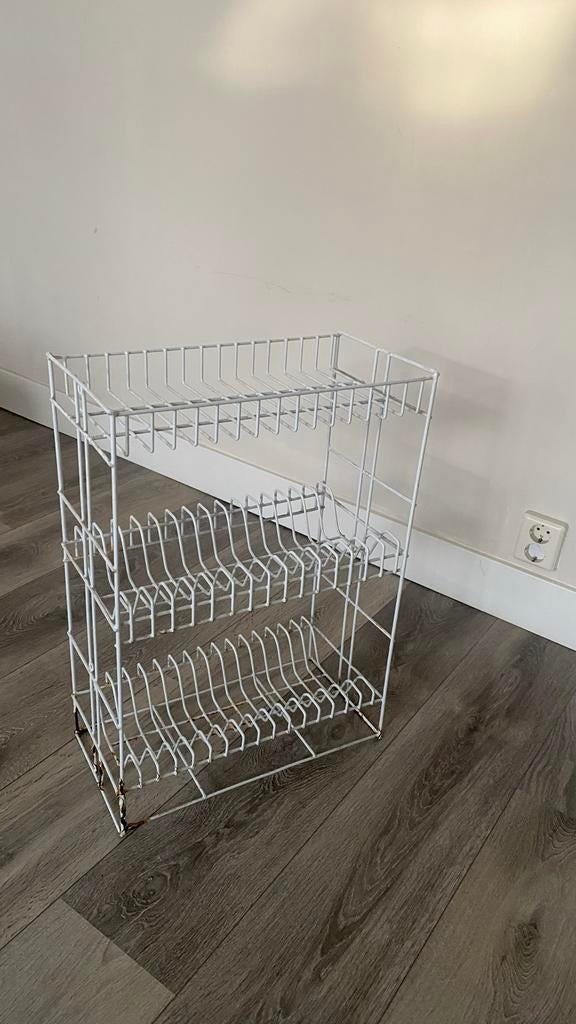 White metal drying rack with 3 tiers, Ophalen, Gebruikt