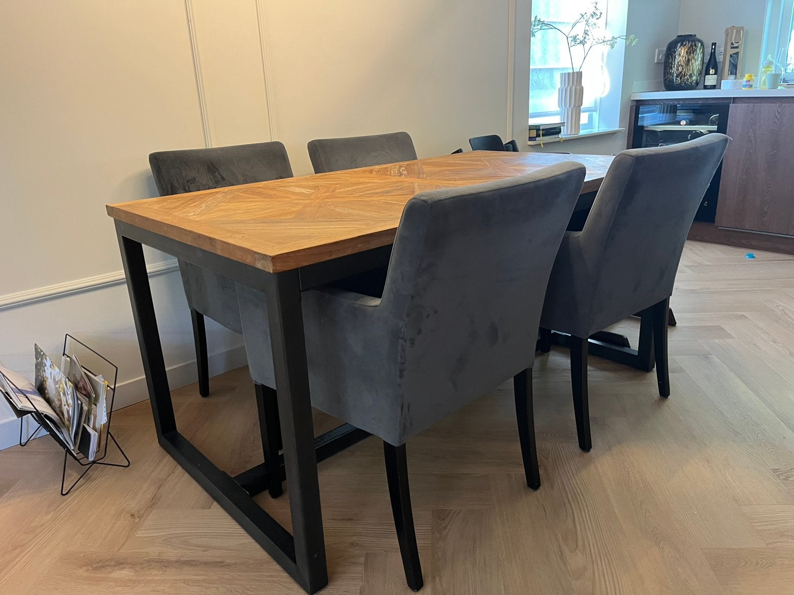 Eettafel, salontafel, stoelen, Huis en Inrichting, Tafels | Eettafels, Ophalen, Zo goed als nieuw