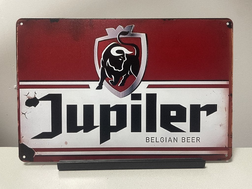 Jupiler Belgian beer reclamebord (Old Look), Ophalen of Verzenden, Reclamebord, Plaat of Schild, Jupiler