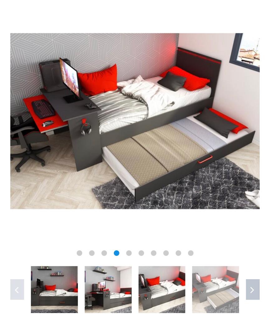 Bed Gaming, 85 tot 100 cm, Nieuw, Ophalen of Verzenden, Matras