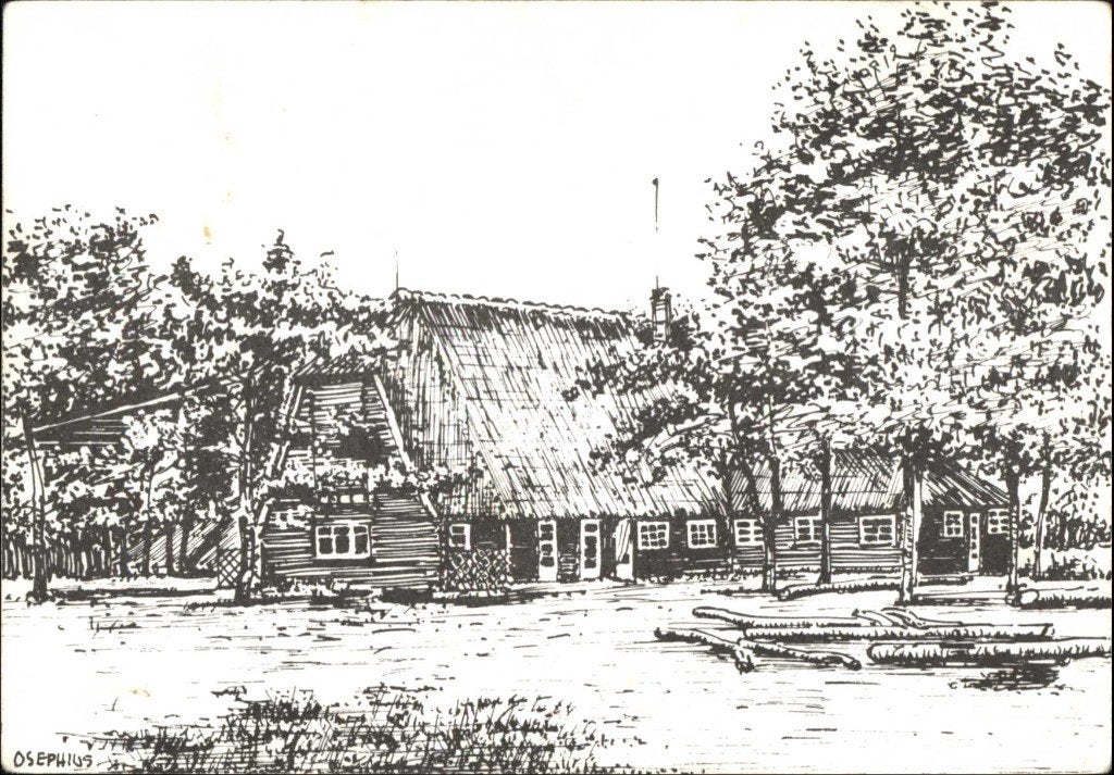 Leusden (U) Kampeercentrum C.J.V .- pentekening .-, Verzamelen, Ansichtkaarten | Nederland, Ophalen, 1960 tot 1980, Gelopen, Utrecht