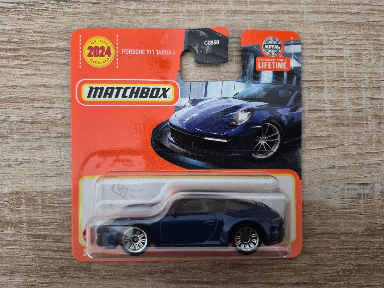 Porsche 911 Targa 4 blauw metallic 1:64 (Matchbox), Ophalen of Verzenden, Nieuw, Auto