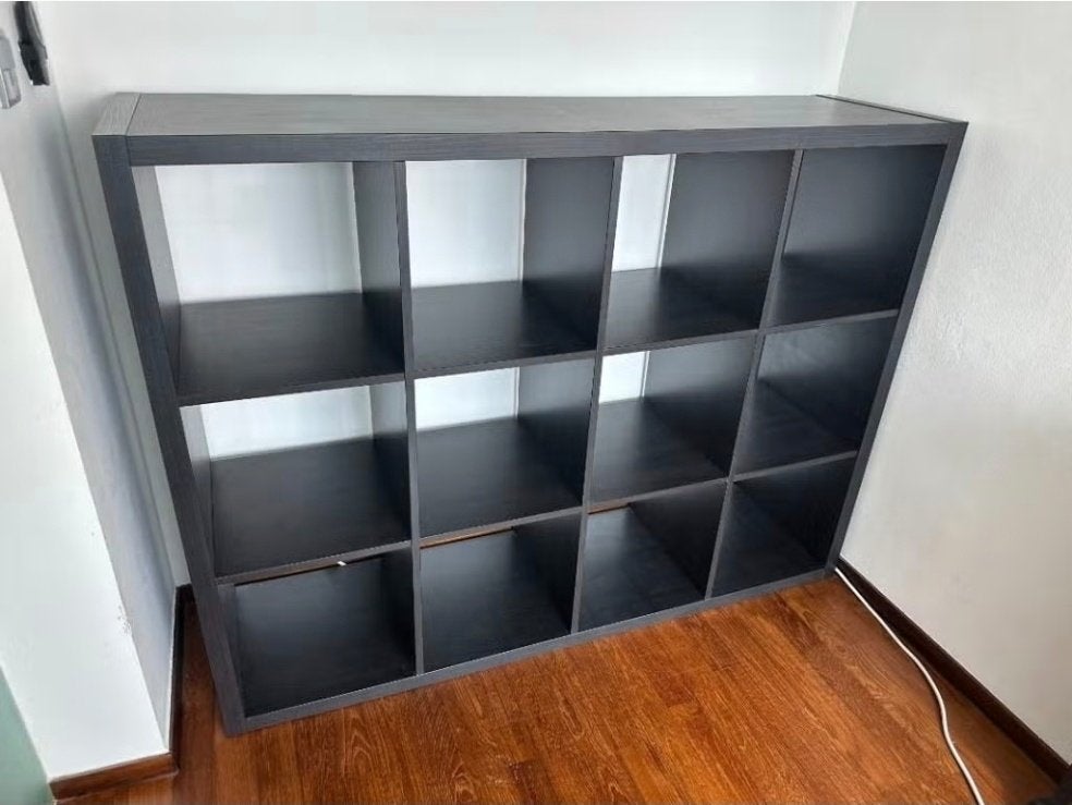 12 vaks Kallax open kast vakkenkast 4x3 zwart Ikea, Ophalen, 100 tot 150 cm, 5 laden of meer, 100 tot 150 cm