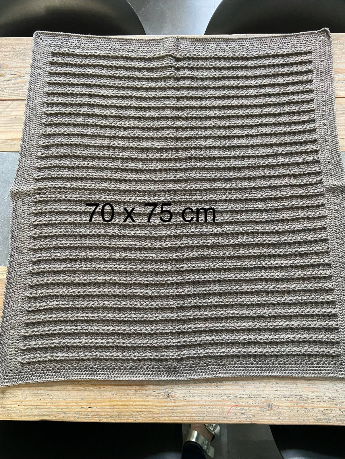 Stoere merino wollen baby deken met kabels 70x75 cm, Ophalen of Verzenden, Nieuw