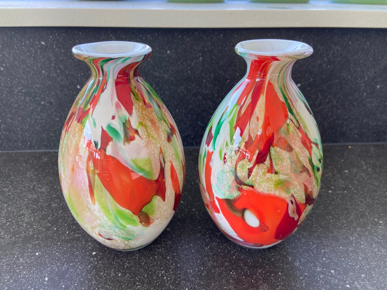 2 vazen vaasjes Fidrio Mixed Colours Colors nieuw 15,= p.st., Huis en Inrichting, Handgemaakt, Meerkleurig, Nieuw, Ophalen of Verzenden