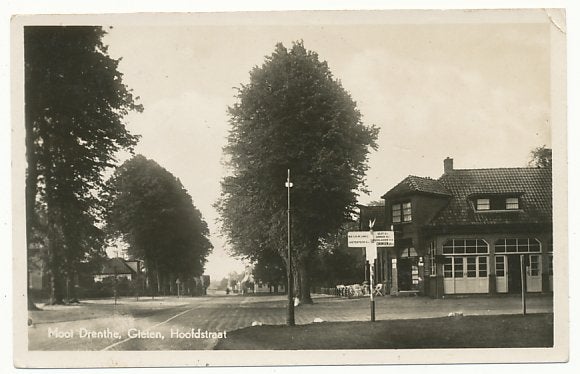 Mooi Drenthe, Gieten, Hoofdstraat, Verzamelen, Ophalen of Verzenden, 1940 tot 1960, Gelopen, Drenthe