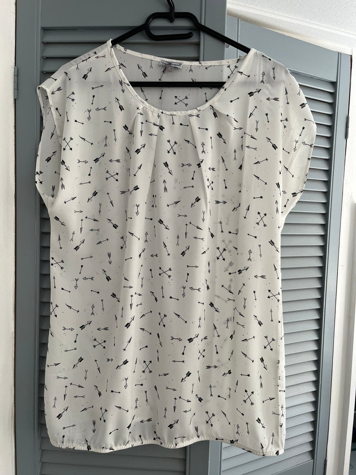 blouse korte mouw, Up2Fashion, Wit, Maat 42/44 (L), Ophalen of Verzenden