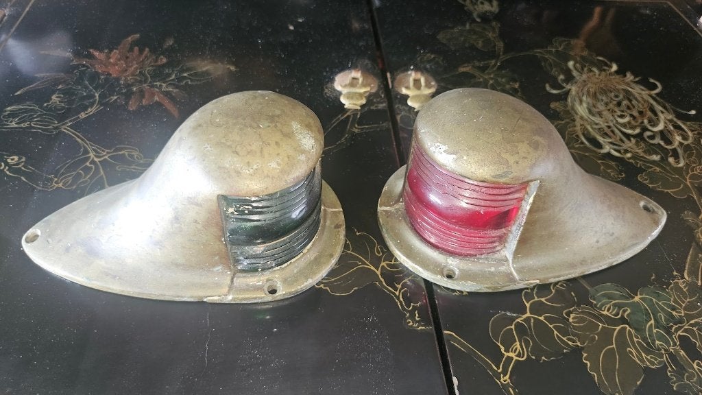 Antieke * navigatie lampen stuur & bakboord * Decoratie, Watersport en Boten, Bootonderdelen, Ophalen of Verzenden, Gebruikt, Elektra en Verlichting