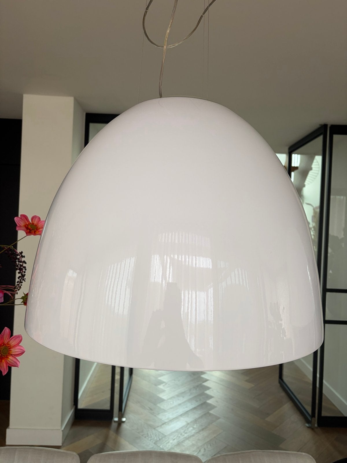 Artemide Nur High Gloss Hanglamp - Wit, Ophalen of Verzenden, Zo goed als nieuw, Metaal, Overige fittingen