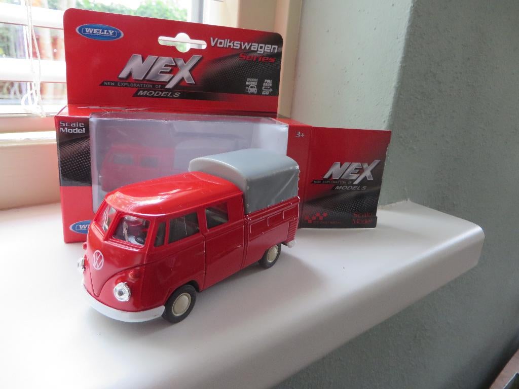 Welly Volkswagen Bus T1 pickup met dubbele cabine en huif, Ophalen of Verzenden, Nieuw, Auto, Overige merken