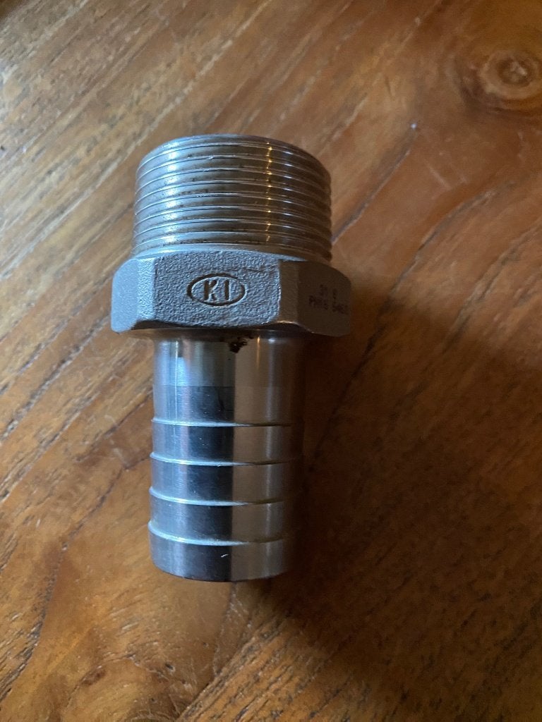 RVS Slangpilaar R 1 1/4'' Buitendraad x 32mm 16 Bar, Ophalen, Nieuw, Onderhoud en Reparatie