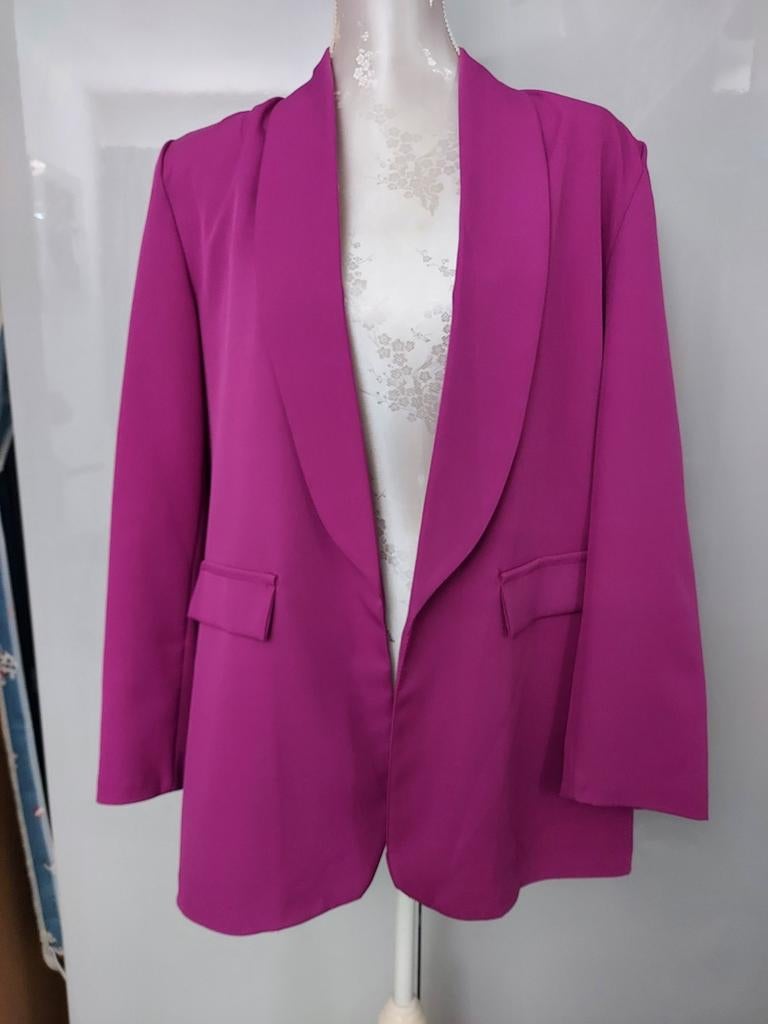 NIEUW  MAGENTA KLEUR BLAZER MAAT XXXL, Kleding | Dames, Jasjes, Kostuums en Pakken, Ophalen of Verzenden, Zo goed als nieuw, Maat 42/44 (L)