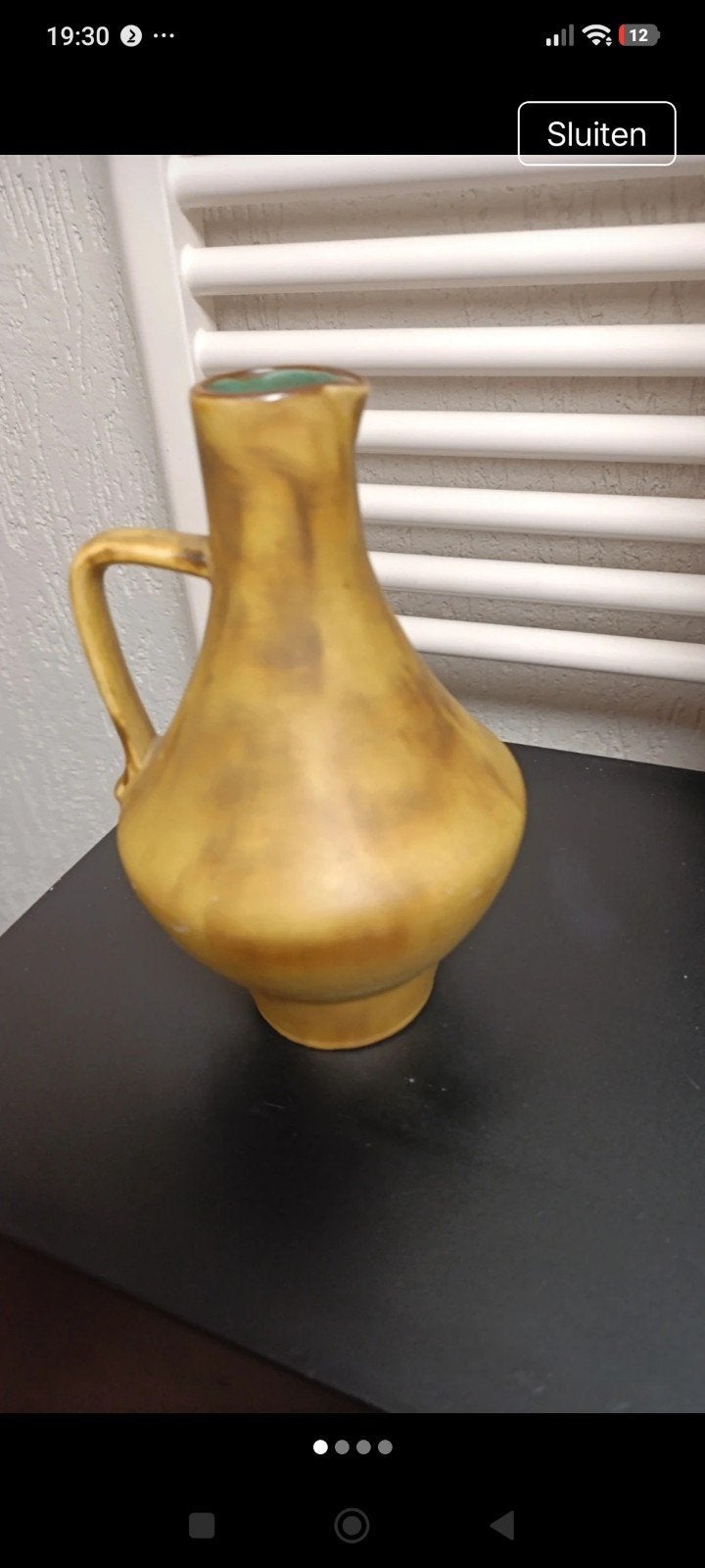 Vintage Ceramano kan - Geel/Bruin, Antiek en Kunst, Ophalen of Verzenden
