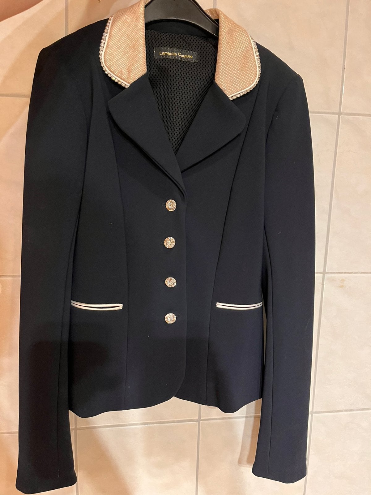Lamantia Couture wedstrijdjasje blauw, Dieren en Toebehoren, Paardrijkleding, Ophalen of Verzenden, Zo goed als nieuw, Dressuur