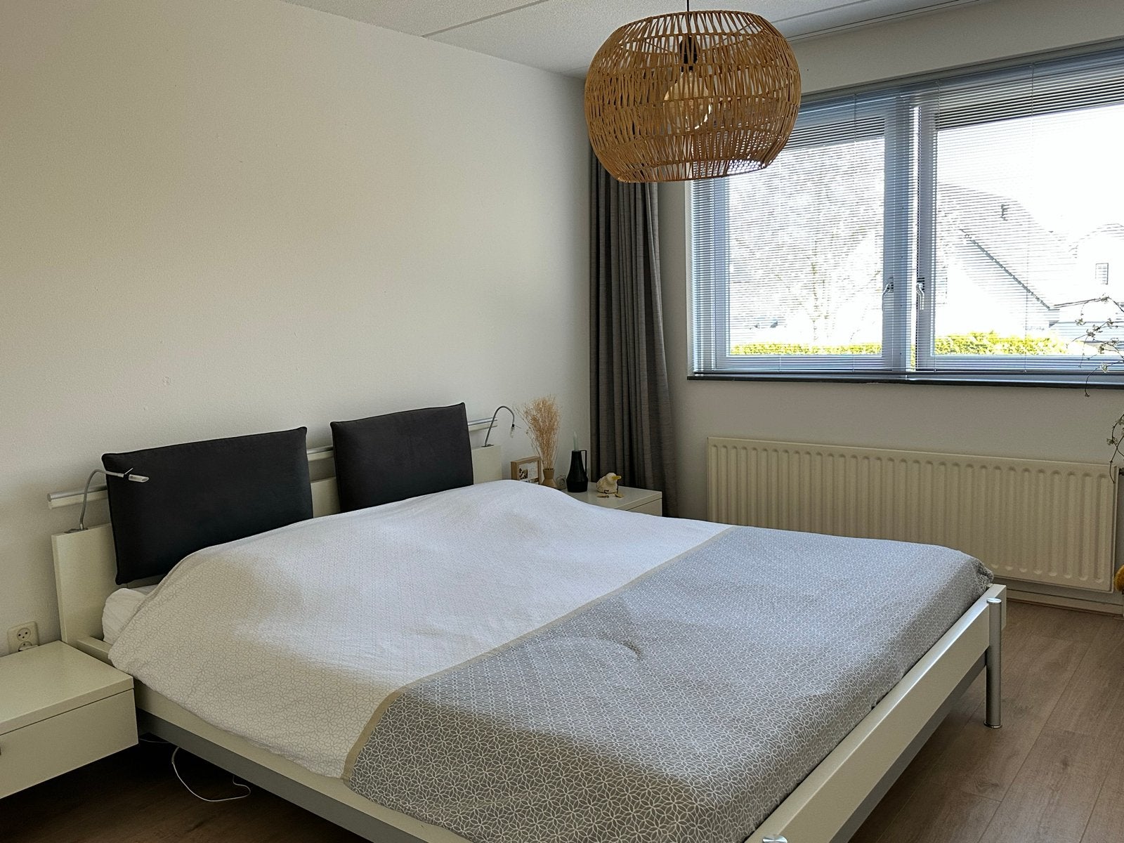 Tweepersoonsbed Hülsta + Auping spiraalbodems 190x220cm, Huis en Inrichting, Ophalen, Wit, Tweepersoons, Overige maten