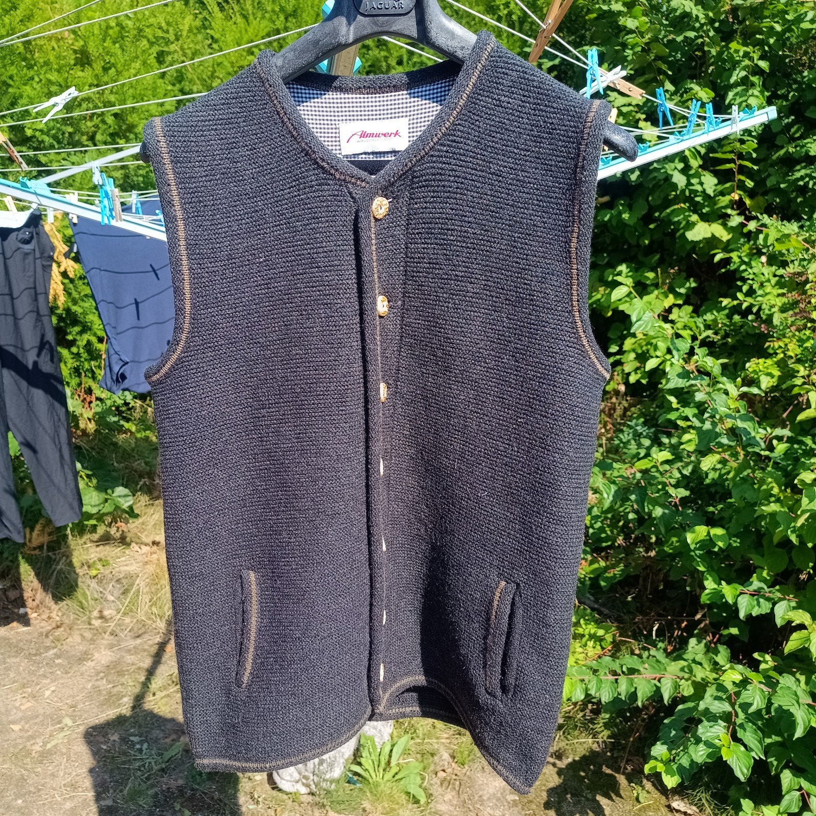 Tiroler 50 trachten vest gilet wol Almwerk Oktoberfest, Maat 48/50 (M), Almwerk, Ophalen of Verzenden, Overige thema's