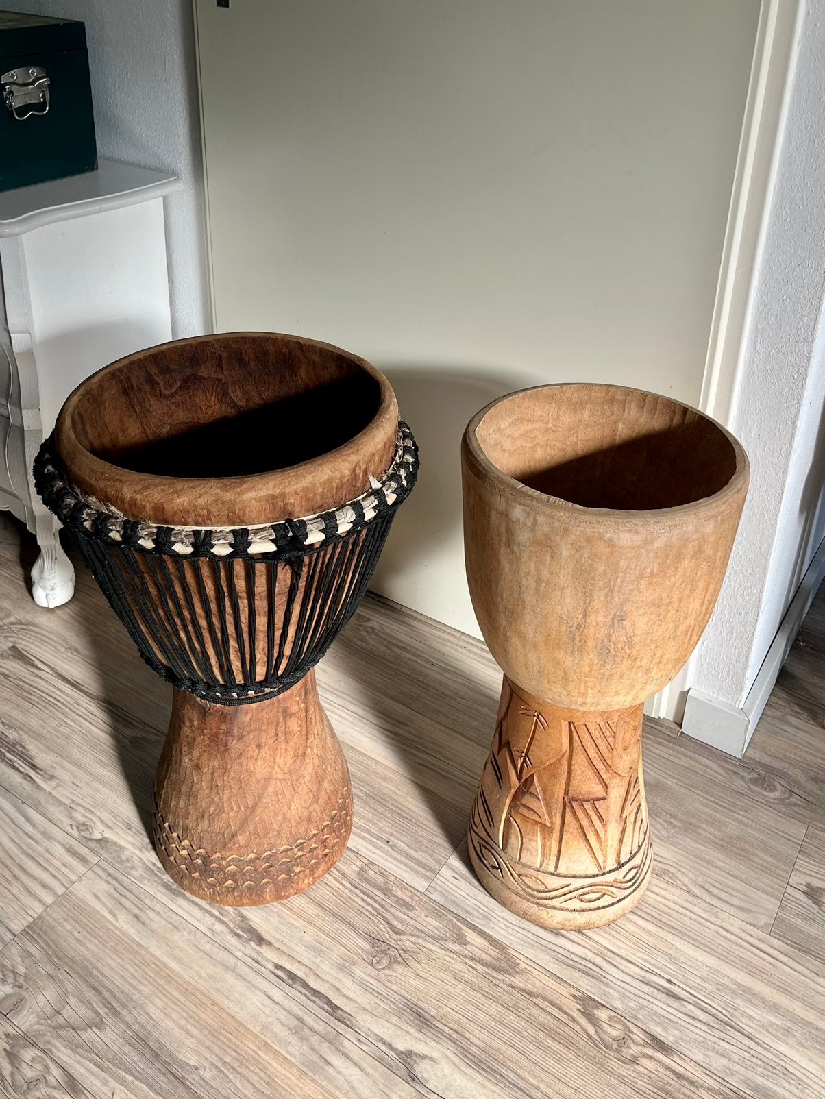 Ophalen: 2 Djembes doorsnede 36 cm en 29 cm, Muziek en Instrumenten, Ophalen, Gebruikt, Trommel